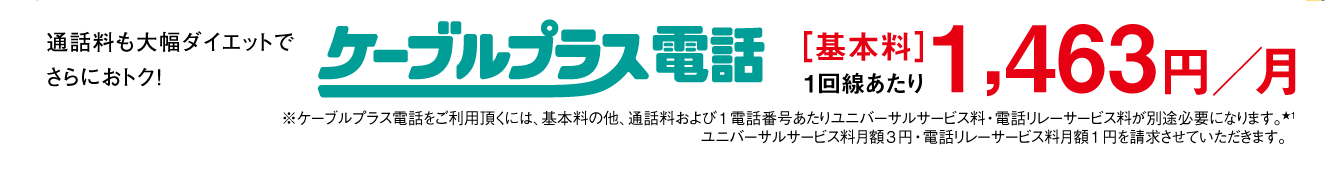 基本料がぐーんとお得