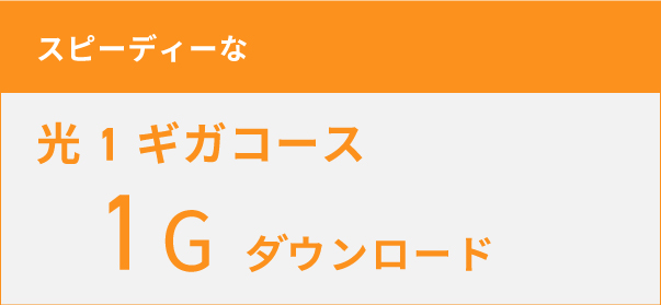 「スピーディーな」　光1ギガ　1Gダウンロード