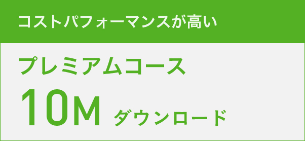 コストパフォーマンスが高い　プレミアムコース　10Mダウンロード